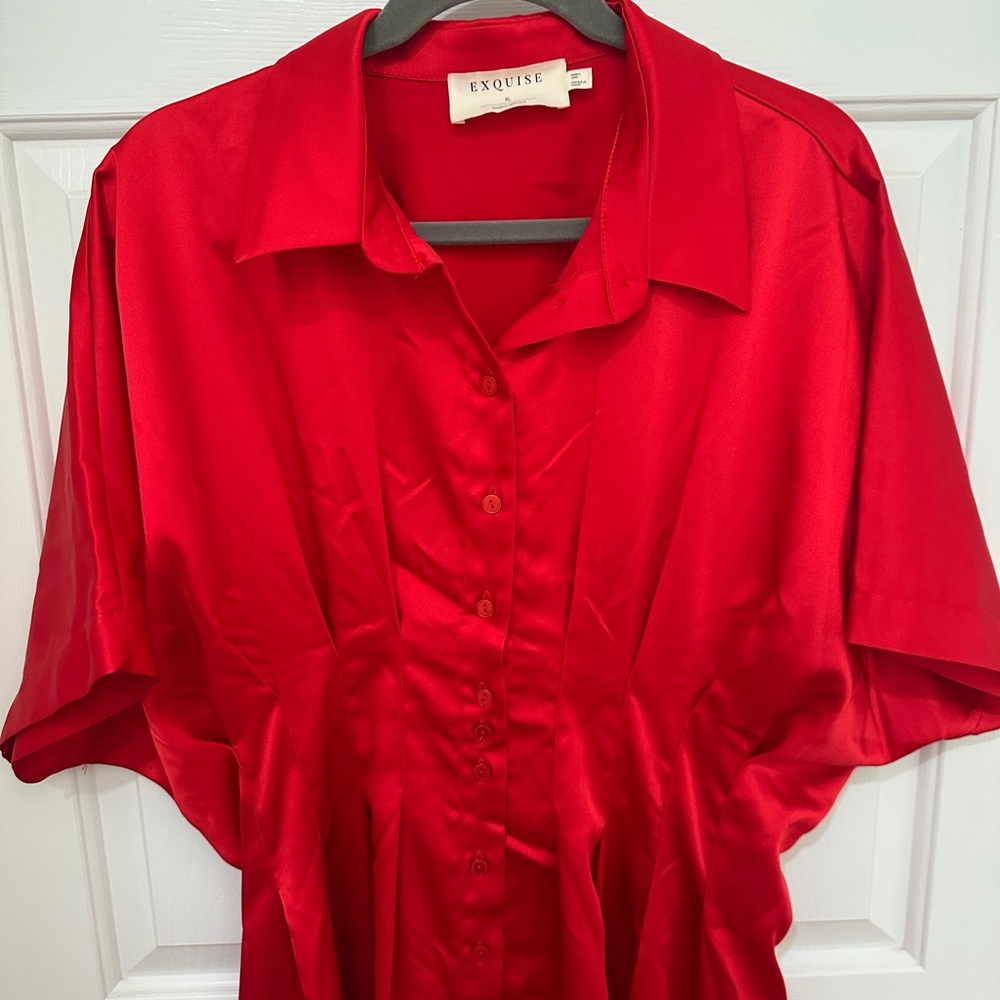Exquise The Tobie Satin Red Dress - Picture 2 of 4